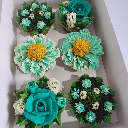 Floral Boxed Cupcakes - 6 Cupcakes